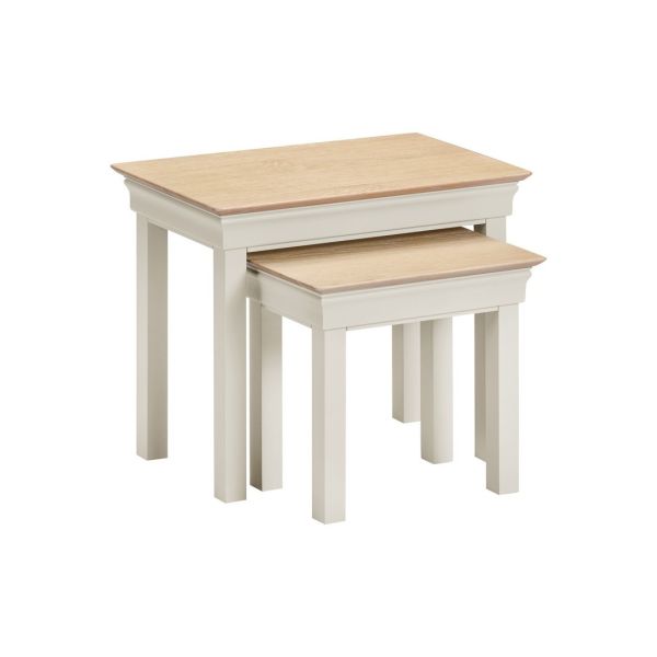 Bordeaux Nest of 2 Tables - Ivory/Oak