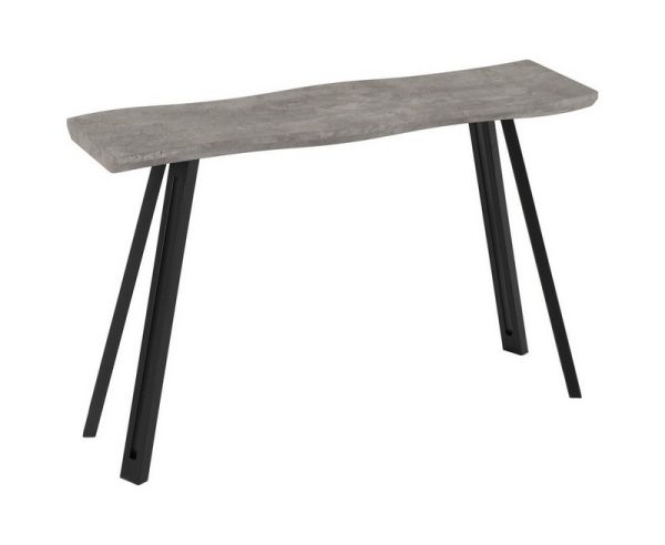 Quebec Wave Edge Console Table - L34 x W120 x H78 cm - Concrete Effect/Black