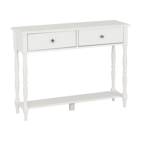 Stratford 2 Drawer Console Table - L35 x W100 x H75.5 cm - White