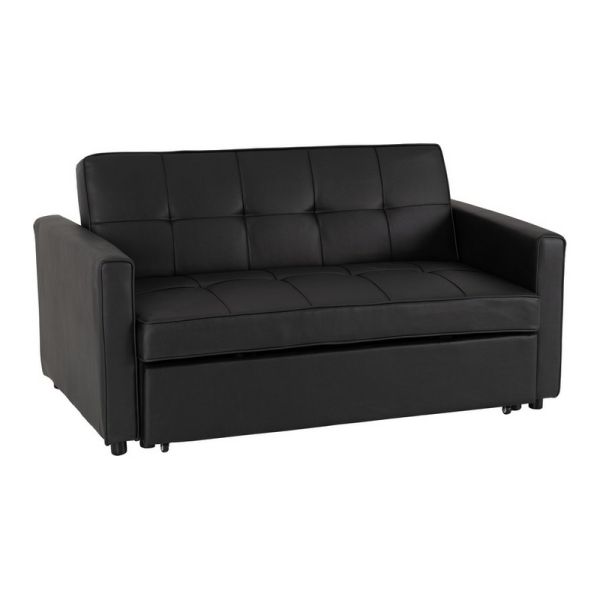 Astoria Sofa Bed - L97 x W162.5 x H90 cm - Black Faux Leather