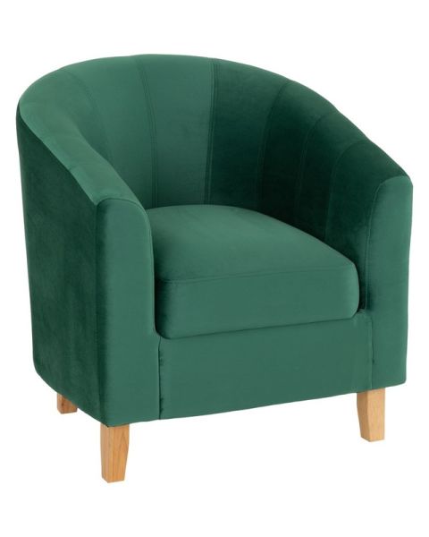 Tempo Tub Chair - L70 x W76 x H77.5 cm - Emerald Green Velvet