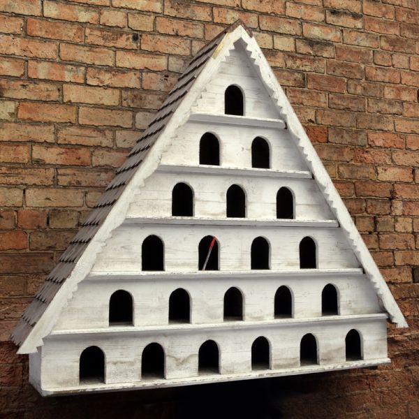 Six Tier Dovecote (Large Hole) Framlingham Traditional English Triangular Wall Mounted Birdhouse for Doves or Pigeons