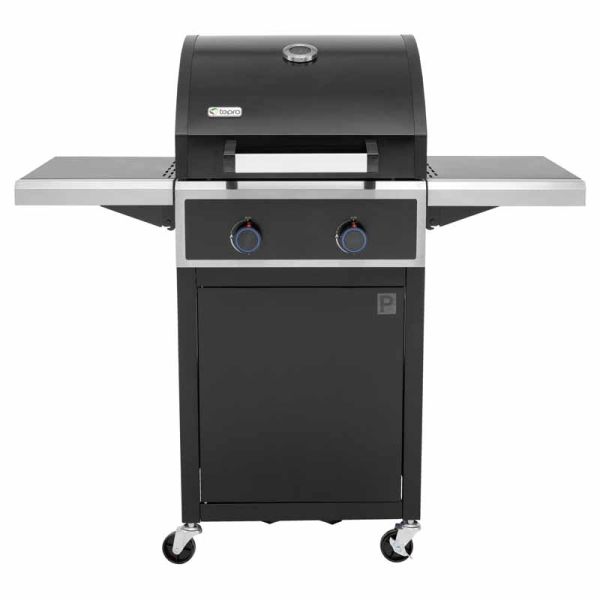 Tepro Gas 2 Burner Keansburg Barbeque - Stainless Steel/Iron/Plastic - L63 x W128 x H114 cm - Black