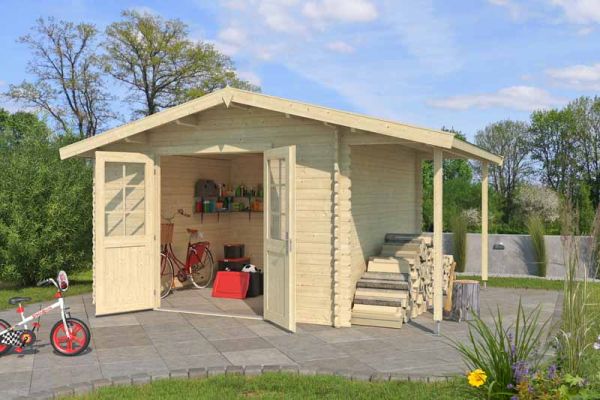 Tulsa-Log Cabin, Wooden Garden Room, Timber Summerhouse, Home Office - L428.8 x W352 x H245.1 cm