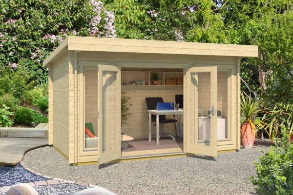 Dorset-Log Cabin, Wooden Garden Room, Timber Summerhouse, Home Office - L430 x W320 x H233.7 cm