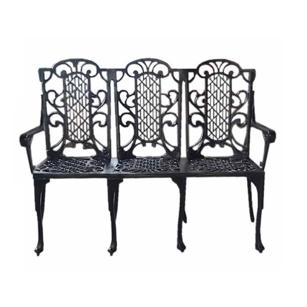 Victorian Bench (3 Seater) British Made, High Quality Cast Aluminium Garden Furniture - L55 x W145 x H101 cm