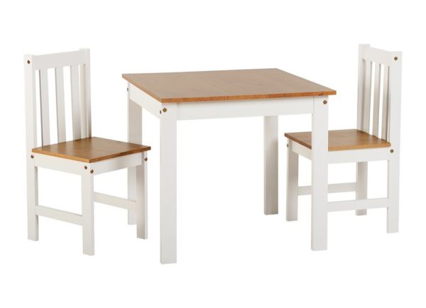 Ludlow 1+2 Dining Set - White/Oak Lacquer