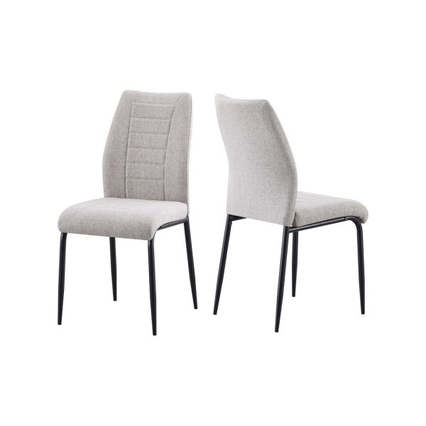 Chilton Indoor Dining Chair (Pack of 4) - L58.5 x W43 x H94 cm - Grey Fabric