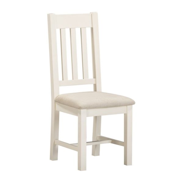 Windsor Slatted Dining Chair (Set of 2) - L41 x W46 x H105.5 cm - Ivory/Oat Fabric