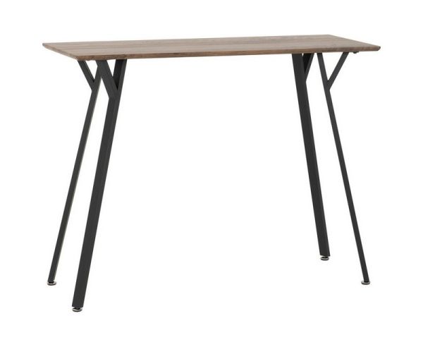 Quebec Bar Table - L45 x W120 x H93 cm - Medium Oak Effect/Black