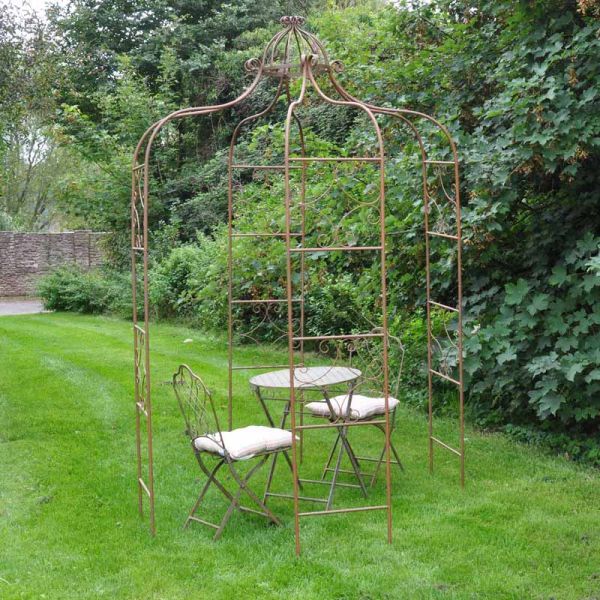 Garden Gazebo - L155 x W155 x H275 cm - Rusty Brown