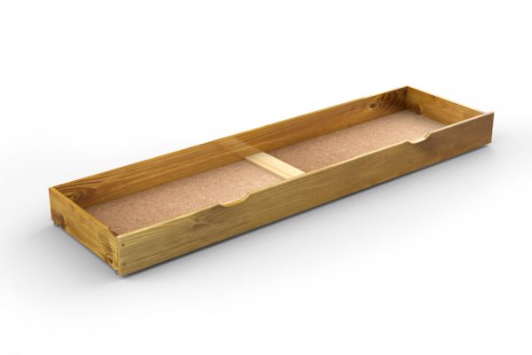Underbed Storage Drawer (Grooves) - Wood - L188 x W55 x H18.5 cm - Oak