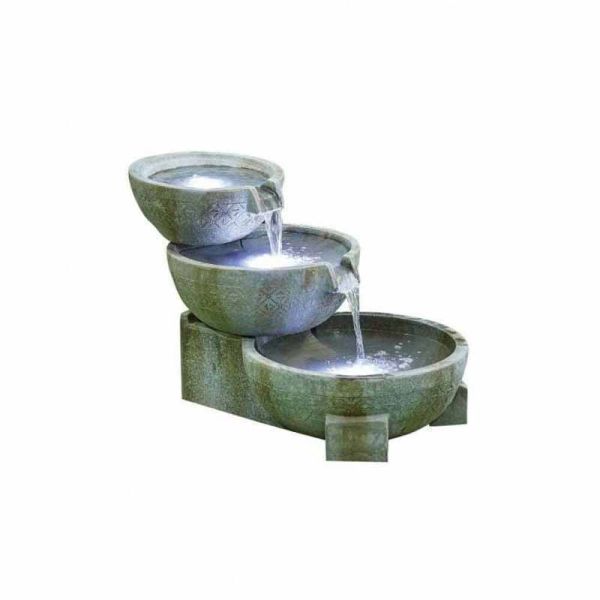 Oasis inc. LEDs Water Feature - Glassfibre Reinfornced Concrete (GRC) - L72 x W56 x H50 cm - Natural Stone