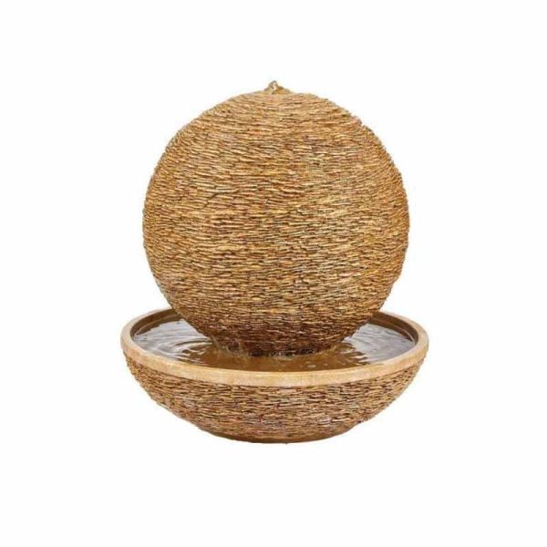 Cotswold Sun Water Feature - Glassfibre Reinfornced Concrete (GRC) - L71 x W71 x H77 cm - Cream