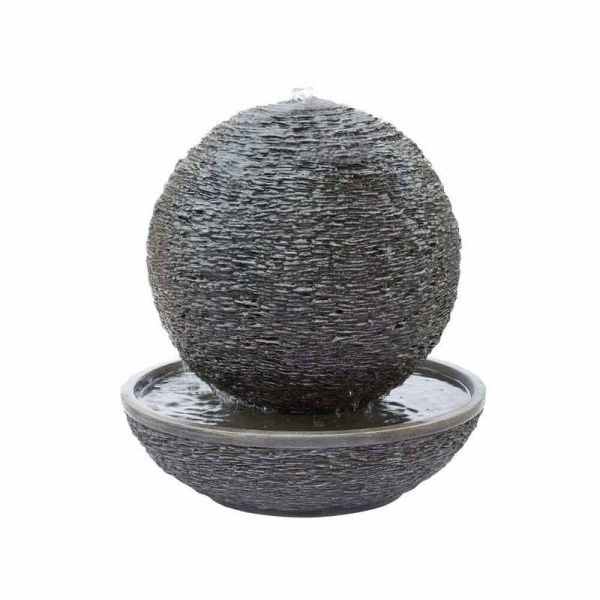 Mysterious Moon Water Feature - Glassfibre Reinfornced Concrete (GRC) - L71 x W71 x H77 cm - Slate Grey