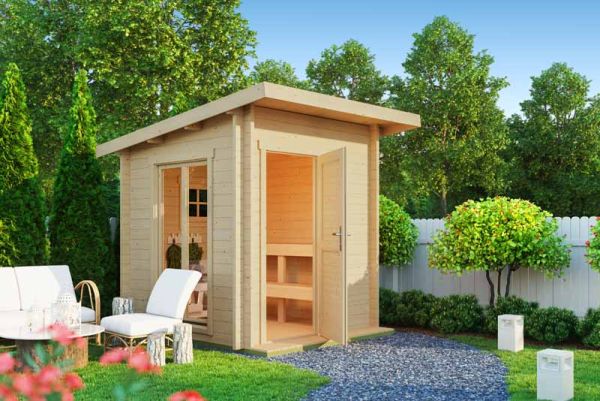 Abisko-Log Cabin, Wooden Garden Room, Timber Summerhouse, Home Office - L240 x W278.1 x H233.7 cm
