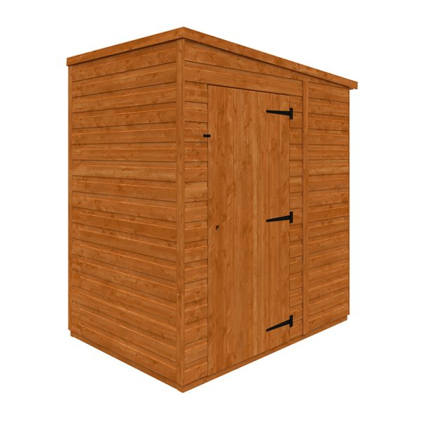 4x6 Flex Pent Windowless 12mm Flex - L123.8 x W175 x H203 cm - Solid Wood/Softwood/Pine - Burnt Orange