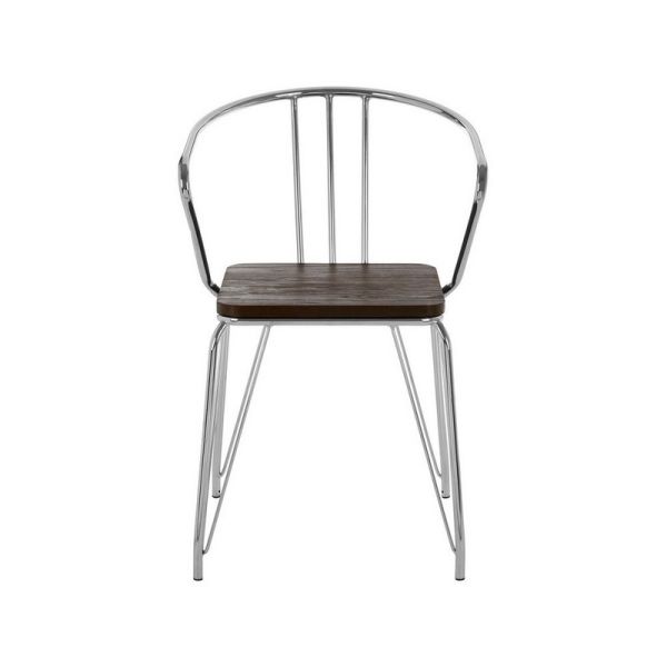 District ArmDining Chair - Wood/Metal/Synthetic - L51 x W52 x H78 cm - Silver