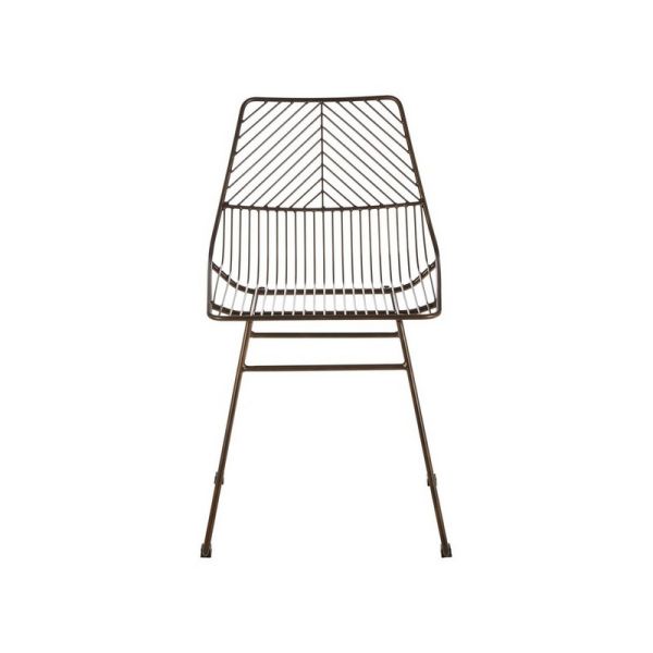 District Metal Wire Tapered Legs Dining Chair - L52 x W46 x H81 cm - Brown