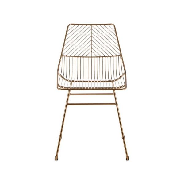 District Small Metal Wire Dining Chair - L52 x W46 x H81 cm - Gold