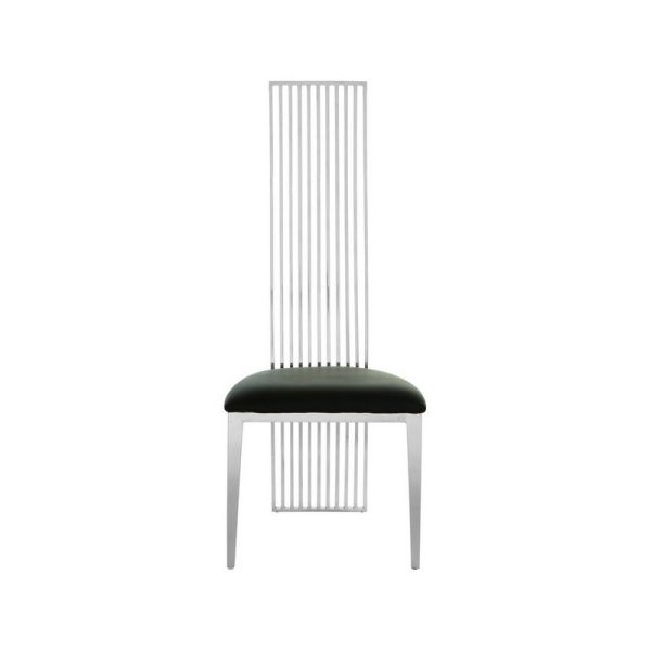 Eliza Dining Chair - Synthetic/Metal - L55 x W49 x H120 cm - Silver