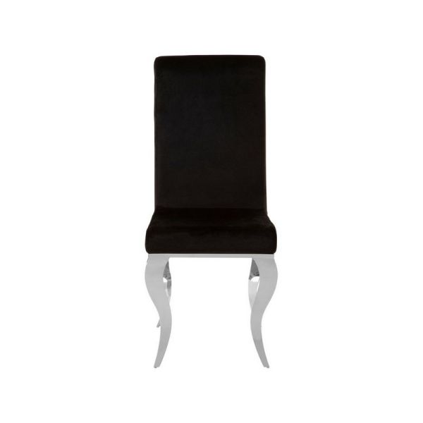 Eliza Dining Chair - Metal/Synthetic/Textile - L63 x W47 x H107.5 cm - Black/Silver