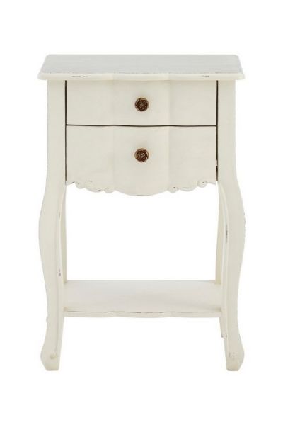 Loire 2 Drawer Bedside Table - Wood - L30 x W45 x H65 cm - White