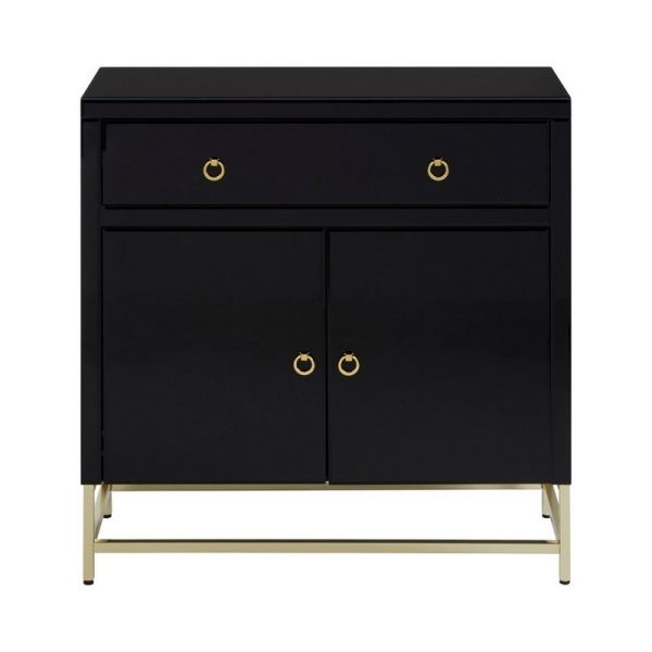 Kensington Townhouse Cabinet - Metal/Wood/Glass - L40 x W92 x H92 cm - Black/Gold