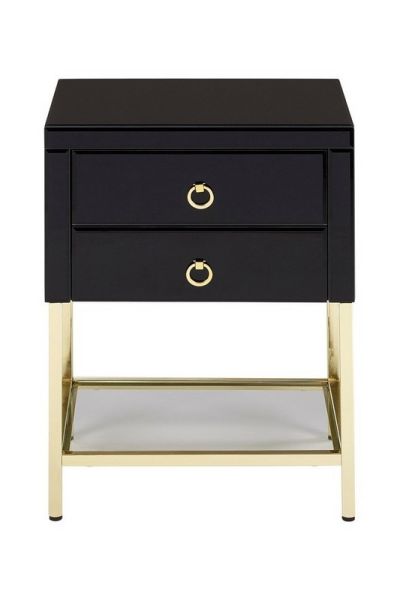 Kensington Townhouse Cabinet - Metal/Wood/Glass - L40 x W46 x H65 cm - Black/Gold