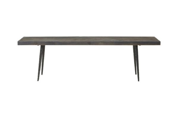 Mason Bench - Metal/Wood - L35 x W160 x H48 cm - Black/Grey/Blue