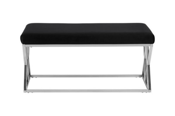 Allure Black Seat Bench - Metal/Textile - L44 x W97 x H46 cm