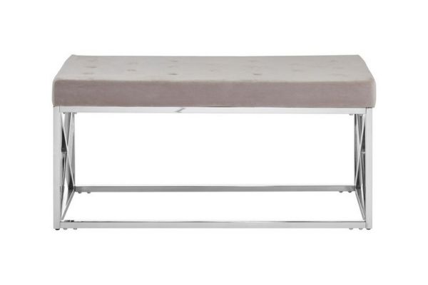 Allure Mink Tufted Bench - Metal - L44 x W97 x H46 cm