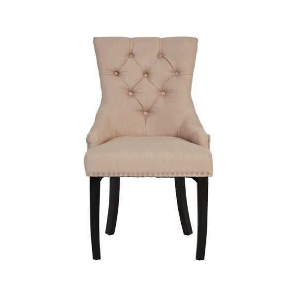 Kensington Townhouse Linen Dining Chair - Wood/Synthetic/Textile - L63 x W56 x H98 cm - Black/Natural