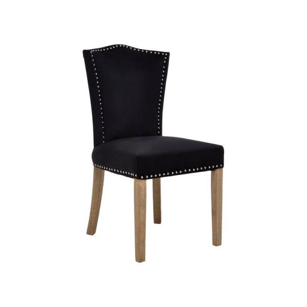 Kensington Townhouse Dining Chair - Wood/Textile/Synthetic - L62 x W55 x H98 cm - Black