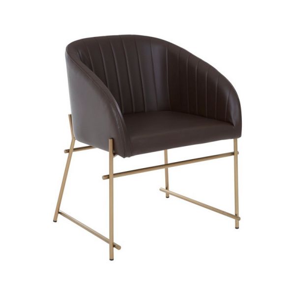 Delta Dining Chair - Synthetic/Metal - L61 x W65 x H78 cm - Brown