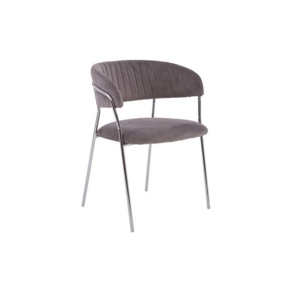 Tamzin Dining Chair - Metal/Wood/Textile/Synthetic - L53 x W59 x H76 cm - Gold/Brown