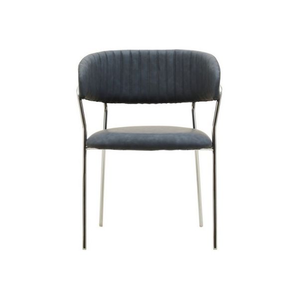 Tamzin Dining Chair - Metal/Wood/Textile/Synthetic - L53 x W59 x H76 cm - Silver/Grey