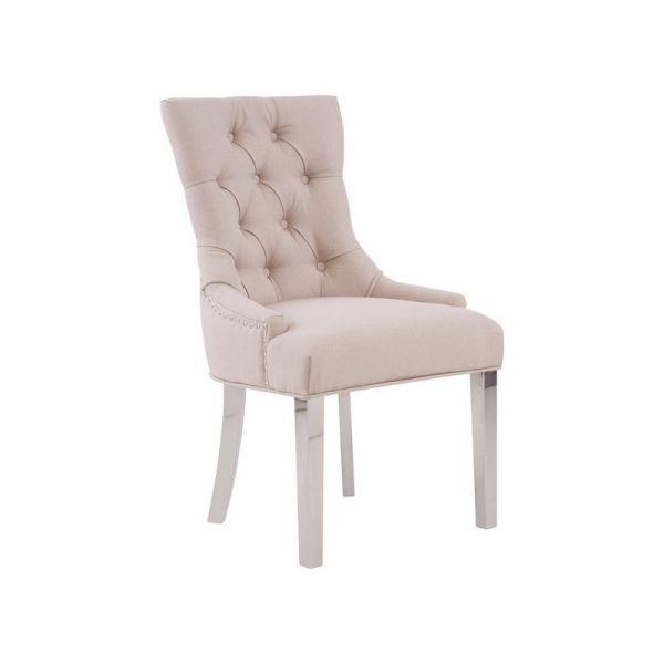 Richmond Dining Chair - Metal/Wood/Textile - L58 x W64 x H76 cm - Silver