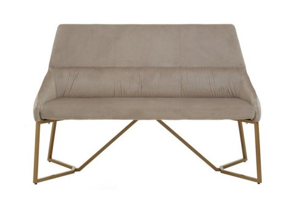 Vieste Mink Velvet Bench - Metal/Wood/Textile - L68 x W140 x H94 cm