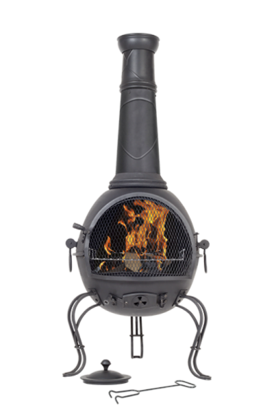 Murcia Extra large Chimenea - Steel - L56 x W56 x H136 cm - Black