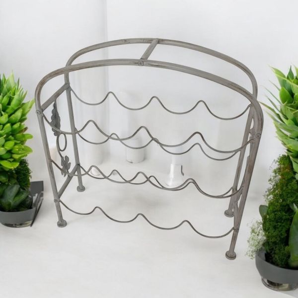 12 Bottle Wine Holder - Cast Iron - L15 x W40 x H40 cm - Cream