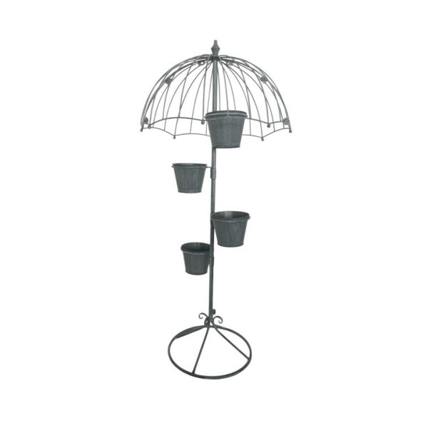 Garden Planter - Metal - L35 x W35 x H130 cm - Grey
