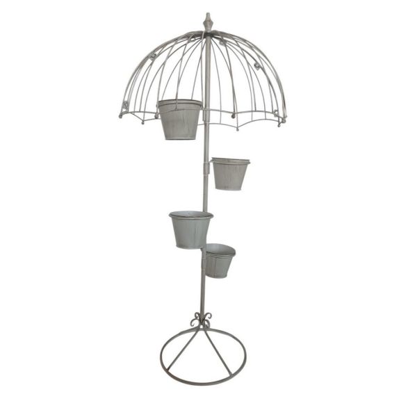 Garden Planter - Metal - L35 x W35 x H130 cm - Cream