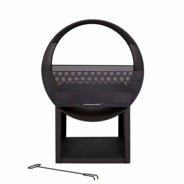 Camacha Fireplace - Steel - L40 x W55 x H80 cm - Black