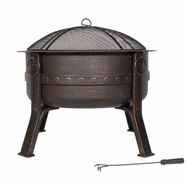 Brava Firepit - Steel - L80 x W80 x H72 cm - Bronze