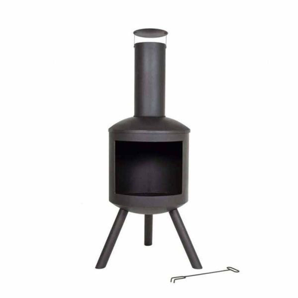 Barola Chimenea - Steel - L56 x W56 x H125 cm - Black