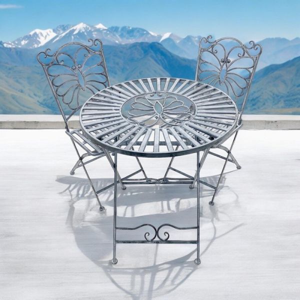Foldable Bistro Set - Stone Grey