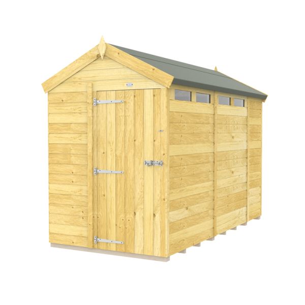 5 x 10 Feet Apex Security Shed - Single Door - Wood - L302 x W147 x H217 cm
