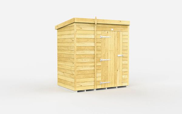 5 x 4 Feet Pent Shed - Single Door Without Windows - Wood - L118 x W158 x H201 cm