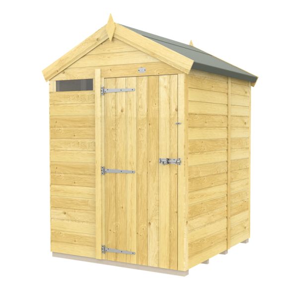 5 x 5 Feet Apex Security Shed - Single Door - Wood - L158 x W147 x H217 cm